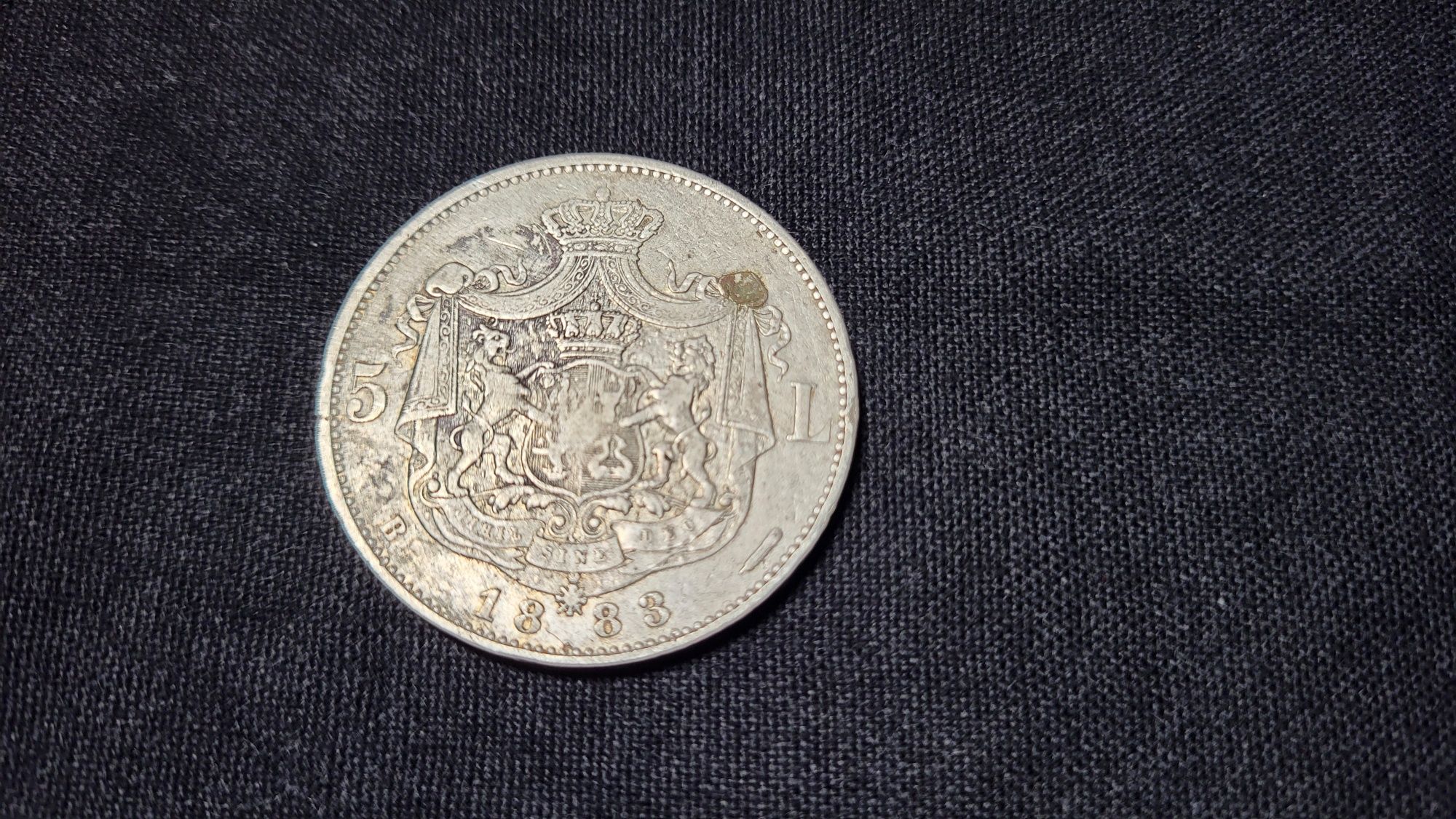 Monedă 5 Lei Carol I 1883