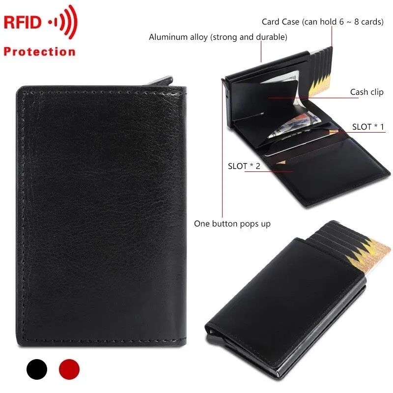 Portofel barbati Slim din Aluminiu pentru Carduri &Cash Protectie RFID