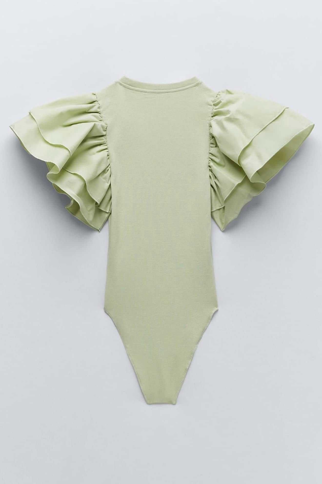 Памучно боди Zara с обемни ръкави, M/L