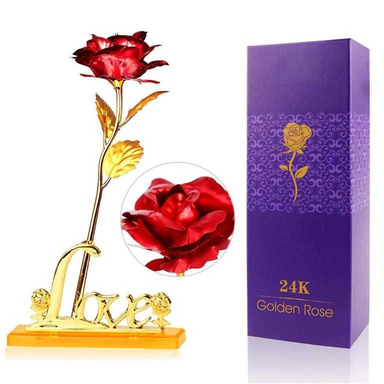 24K Gold Rose Златна роза Луксозен подарък за Св. Валентин , 8-ми март