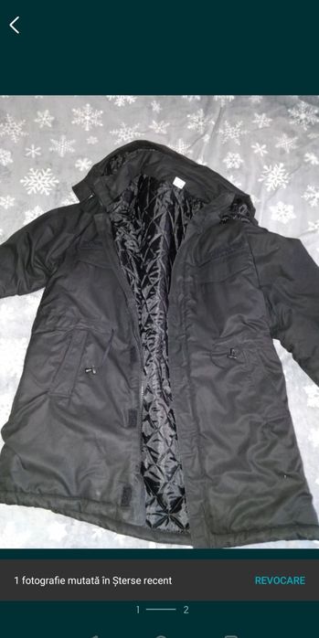 Geaca de iarna termoizolant  pe culoarea neagra, 54/2 pentru vânătoare