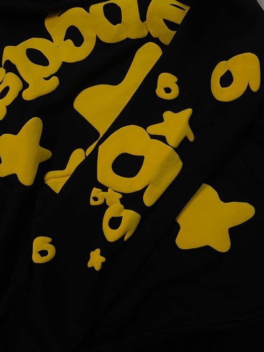 Hanorac Sp5der Negru Stele Galbene