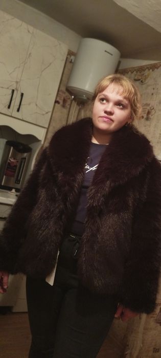 Шуба с искусственным мехом