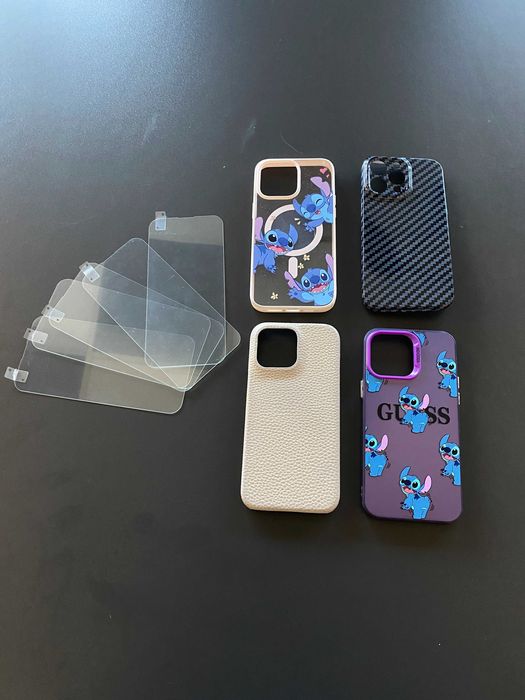 Set Folii/Huse iPhone 13/14 Pro Max Air MagSafe Slim Carbon Stitch