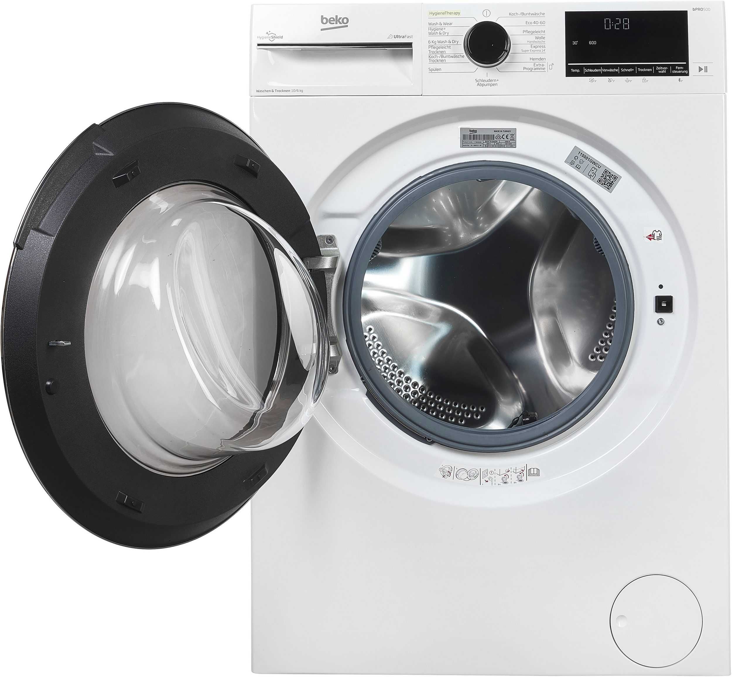 Пералня със сушилня BEKO B3DFT510442W , 10/6 кг.