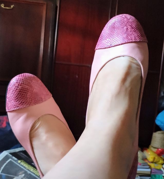 Balerini din piele cu model,, foarte comozi și lejeri