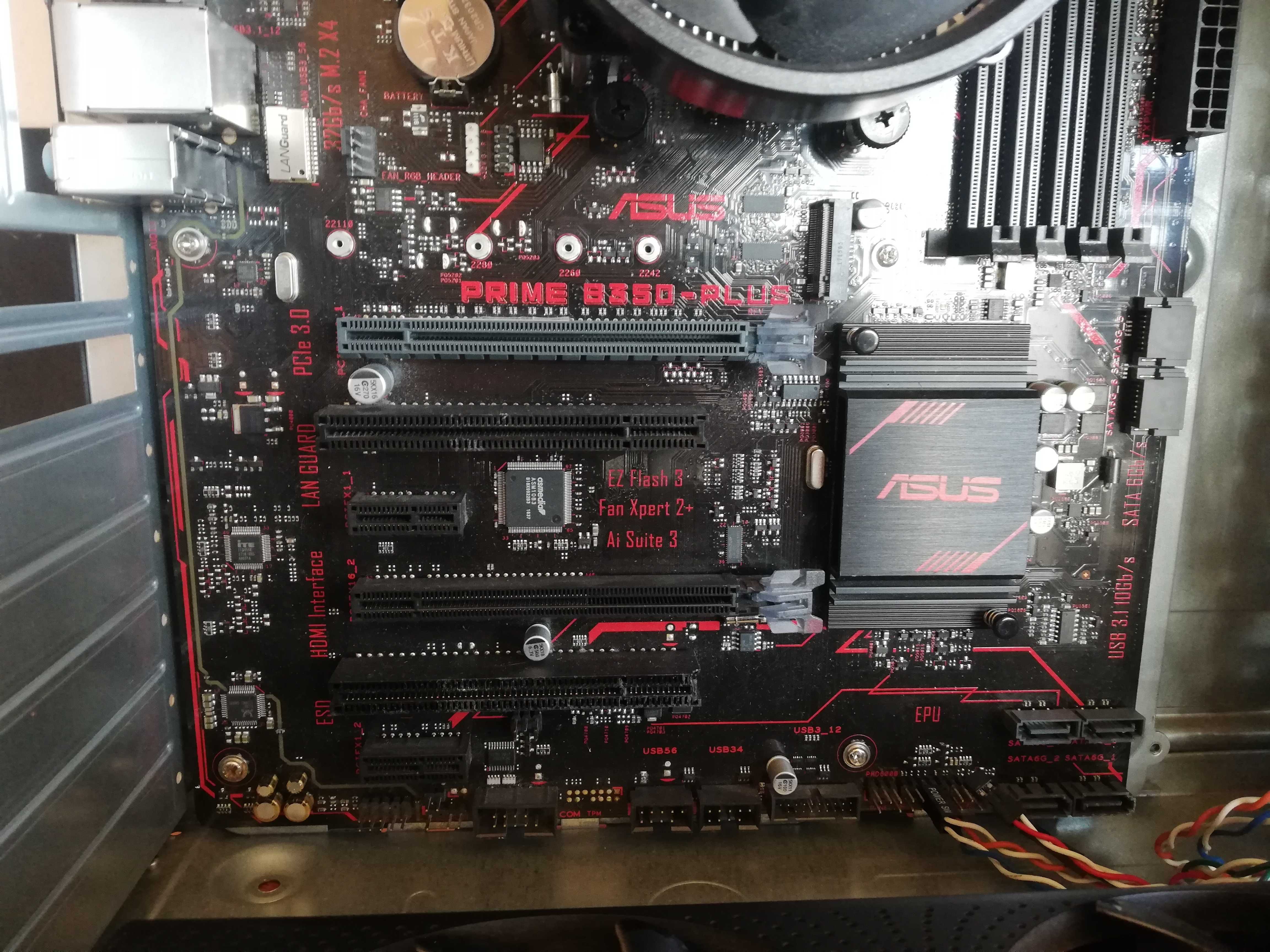 Компютър Asus Prime B350-plus с AMD Ryzen 5 1600 Sapphire Nitro+ 8GB