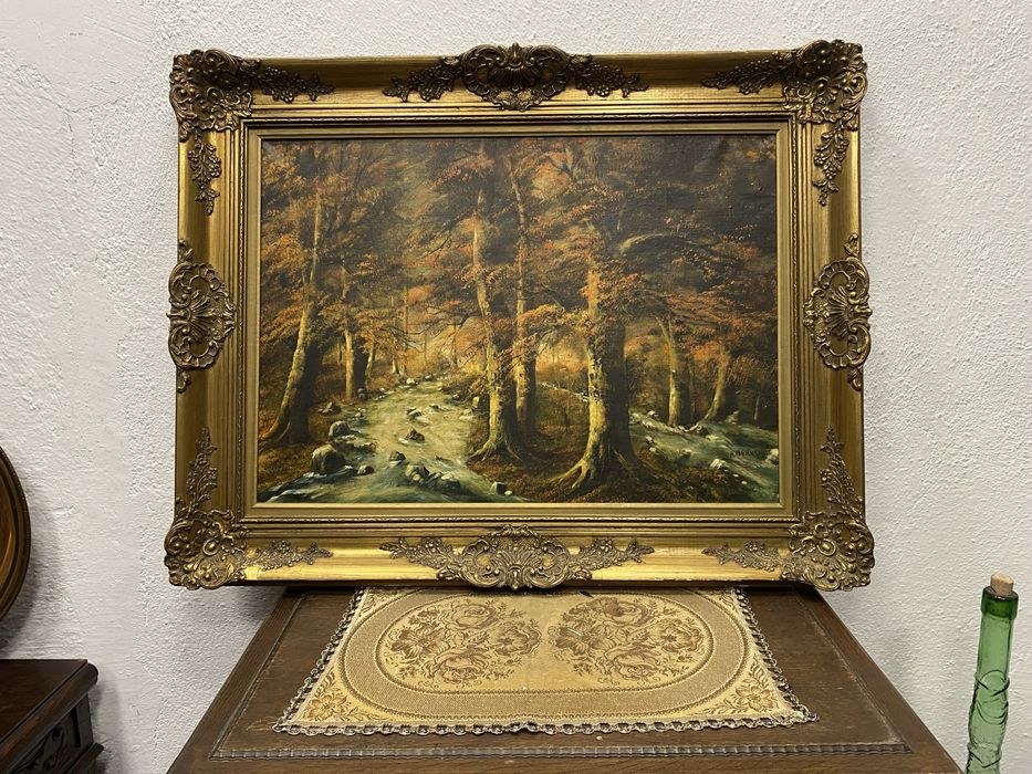 Маслена картина R Bernat Zik есенен горски пейзаж 1950 те