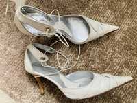 Pantofi dama piele albi-crem, marimea 37