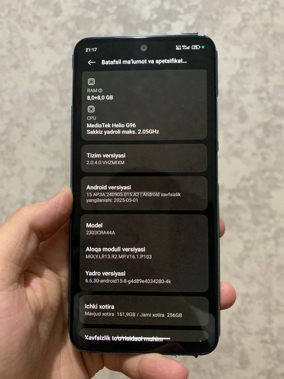Xiomi redmi not 12 s blue