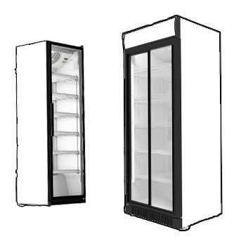 Холодильный шкаф витрина UBC Group Dynamic и морозильные Лари