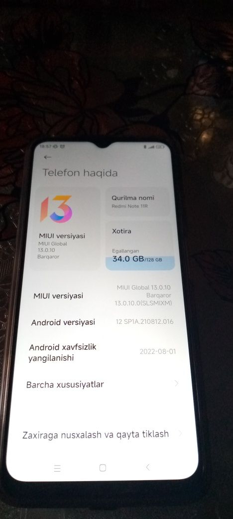 Redmi Note 11R 5G holati idial 100%