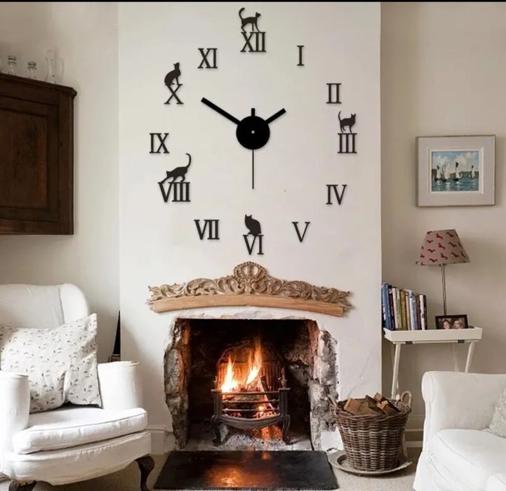 3D стенен часовник Котки