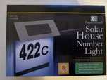 Numar de casa placa iluminata LED, incarcare solara, inox numar inclus
