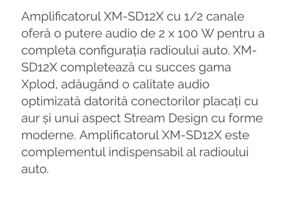 Amplificator auto Sony X Plod 2/1 canale XM SD 12X Old school