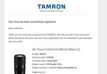 Nou: Obiectiv Tamron 28-75mm F2.8 Di III VXD G2 Montura Z Mirrorless