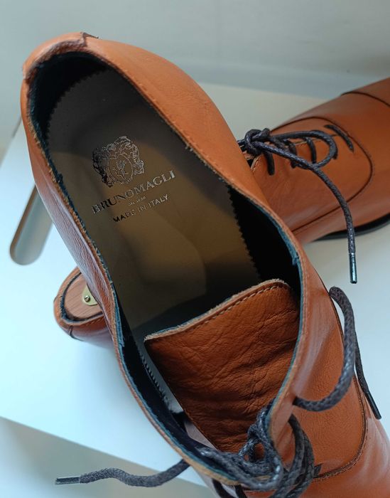 Pantofi oxford de lux 45 lucrati manual Bruno Magli NOI piele nat moal