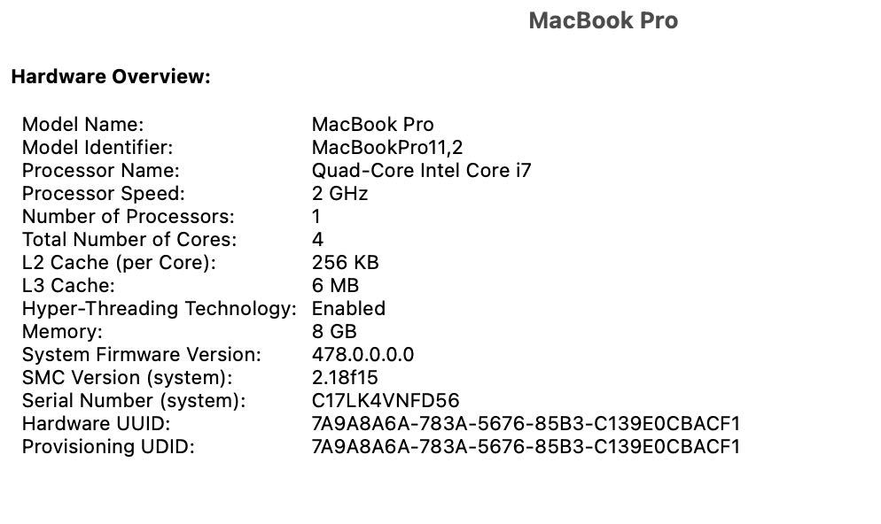MacBook Pro 15''