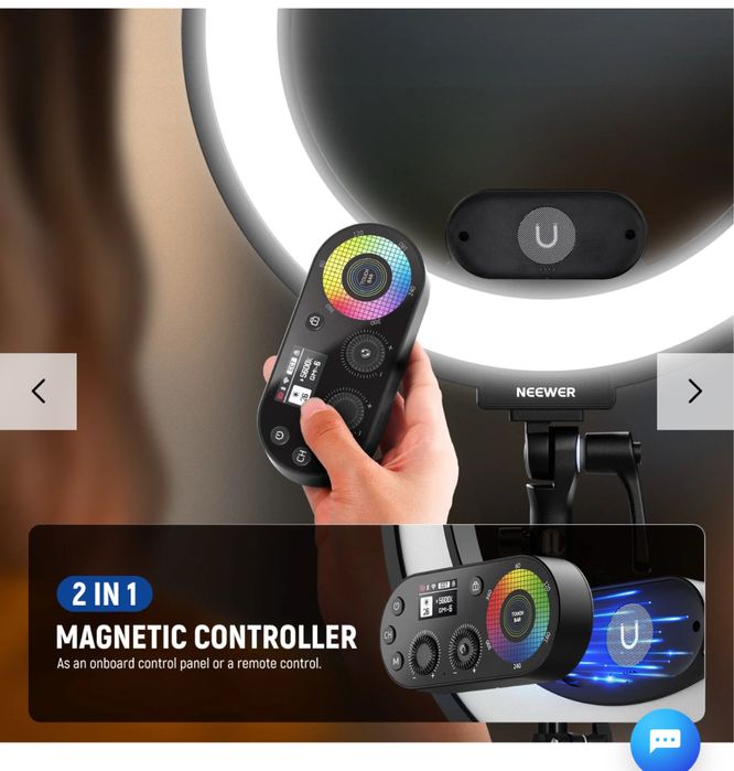 NEEWER RL45C 45W 18" Edge Lit RGB LED Ring Light Kit