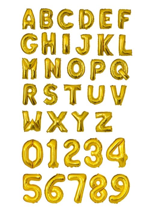 Фольгированные шары Буквы, Цифры, 80 см, клей точечный