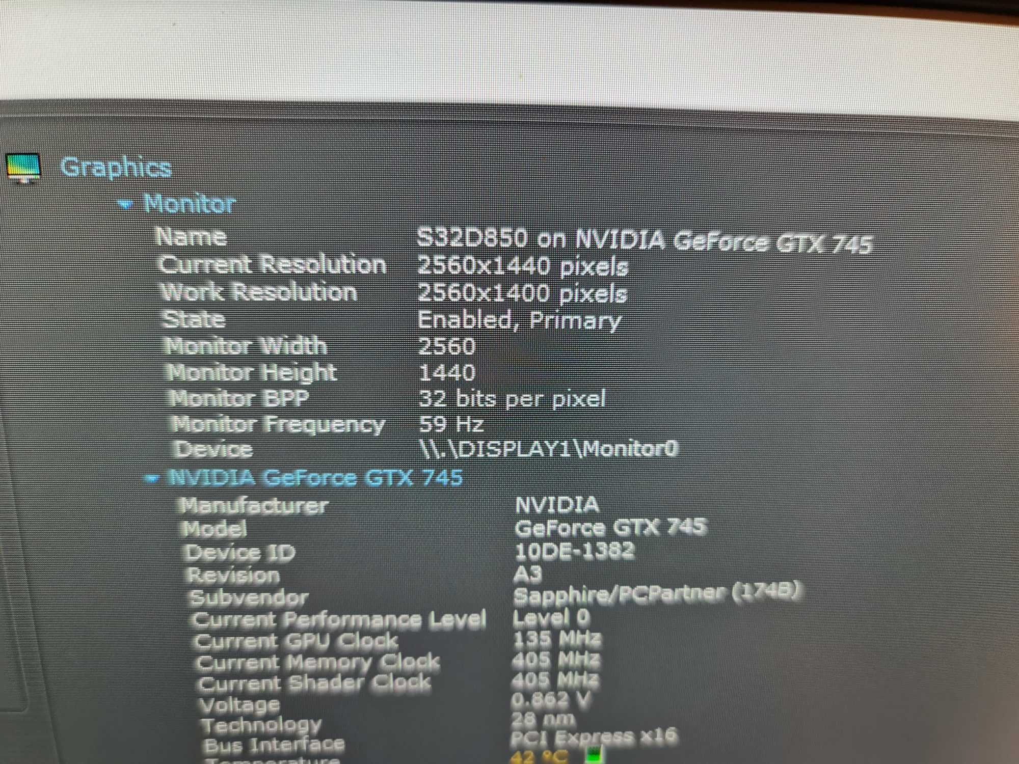 Monitor 32" Samsung S32D850T 2k  cu defect