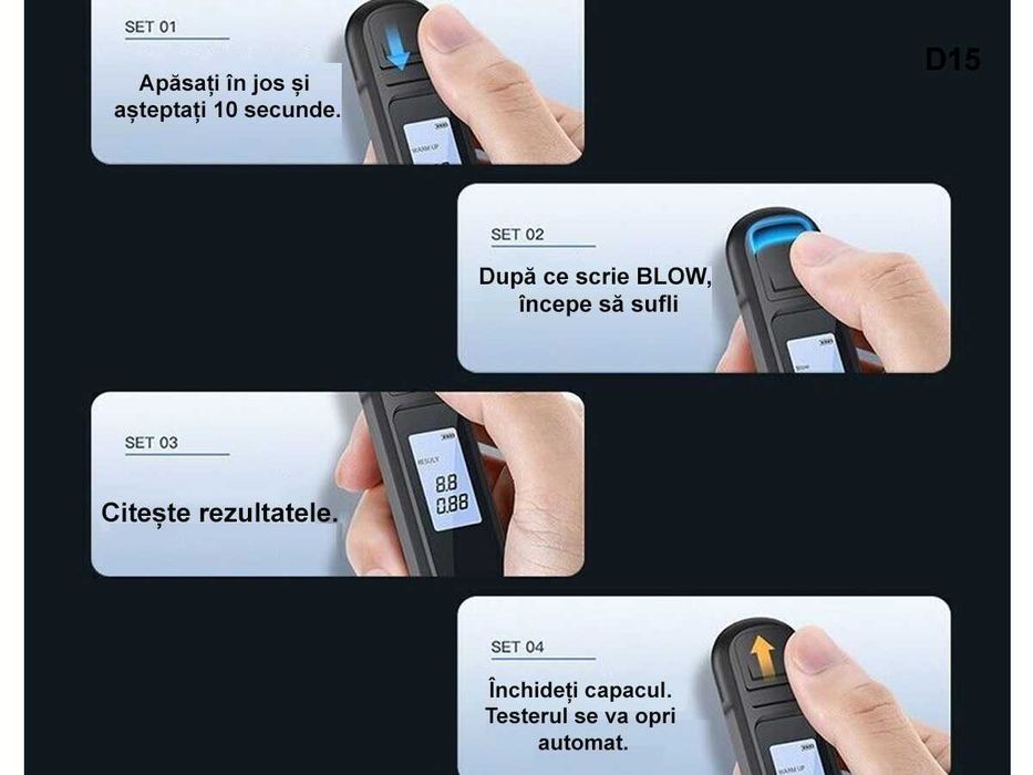 Tester Digital Portabil Dispozitiv MiniDetector Alcool Etilotest