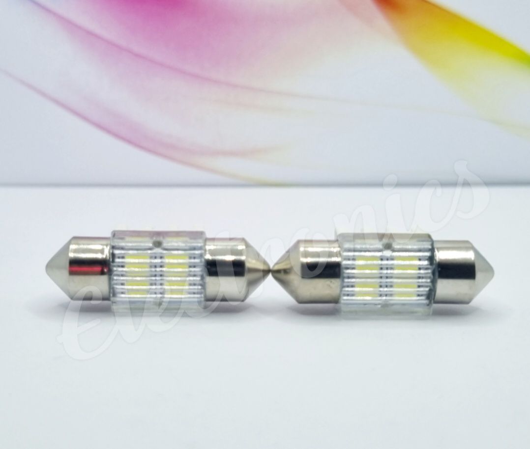 Диодна Бяла LED крушка със 4 SMD диода 31мм,