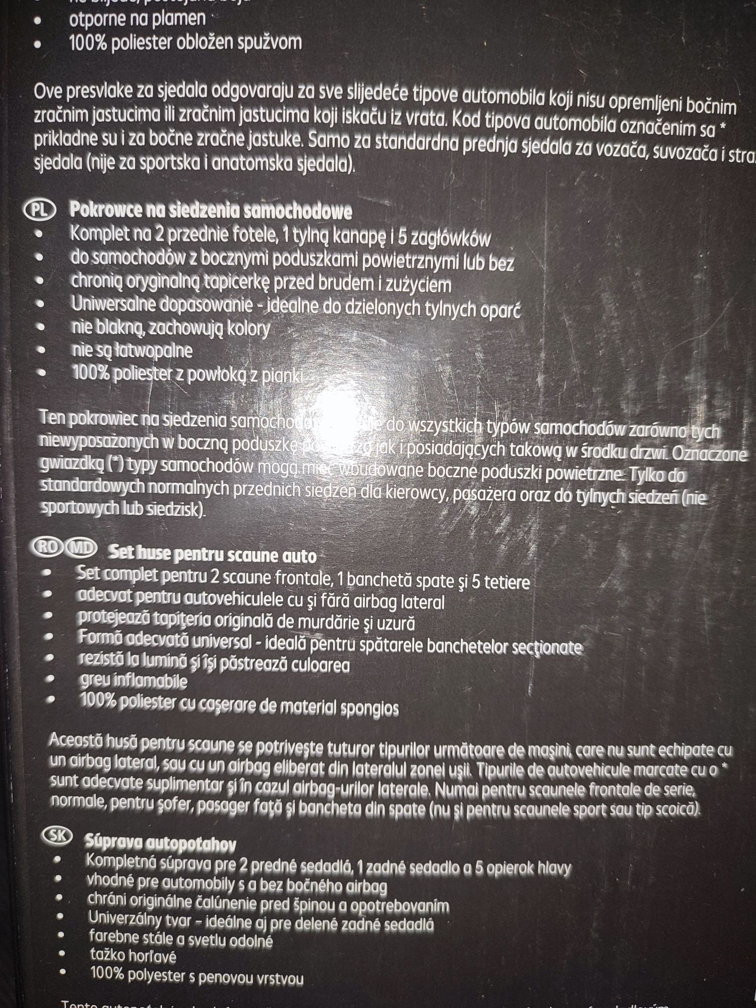 Set huse pentru scaune auto