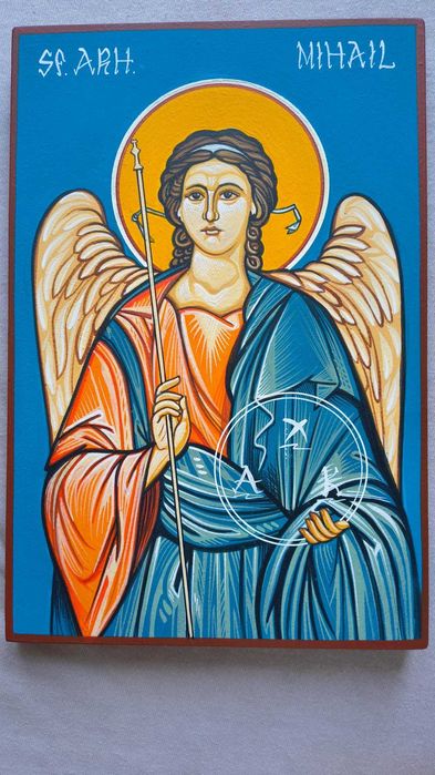 Icoană A4 - Sfântul Mihail - pictată manual