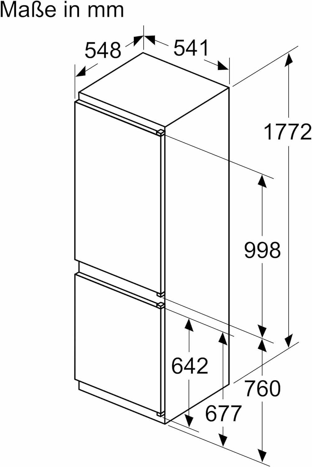 Хладилник с фризер за вграждане Neff N30 KI5861SE0