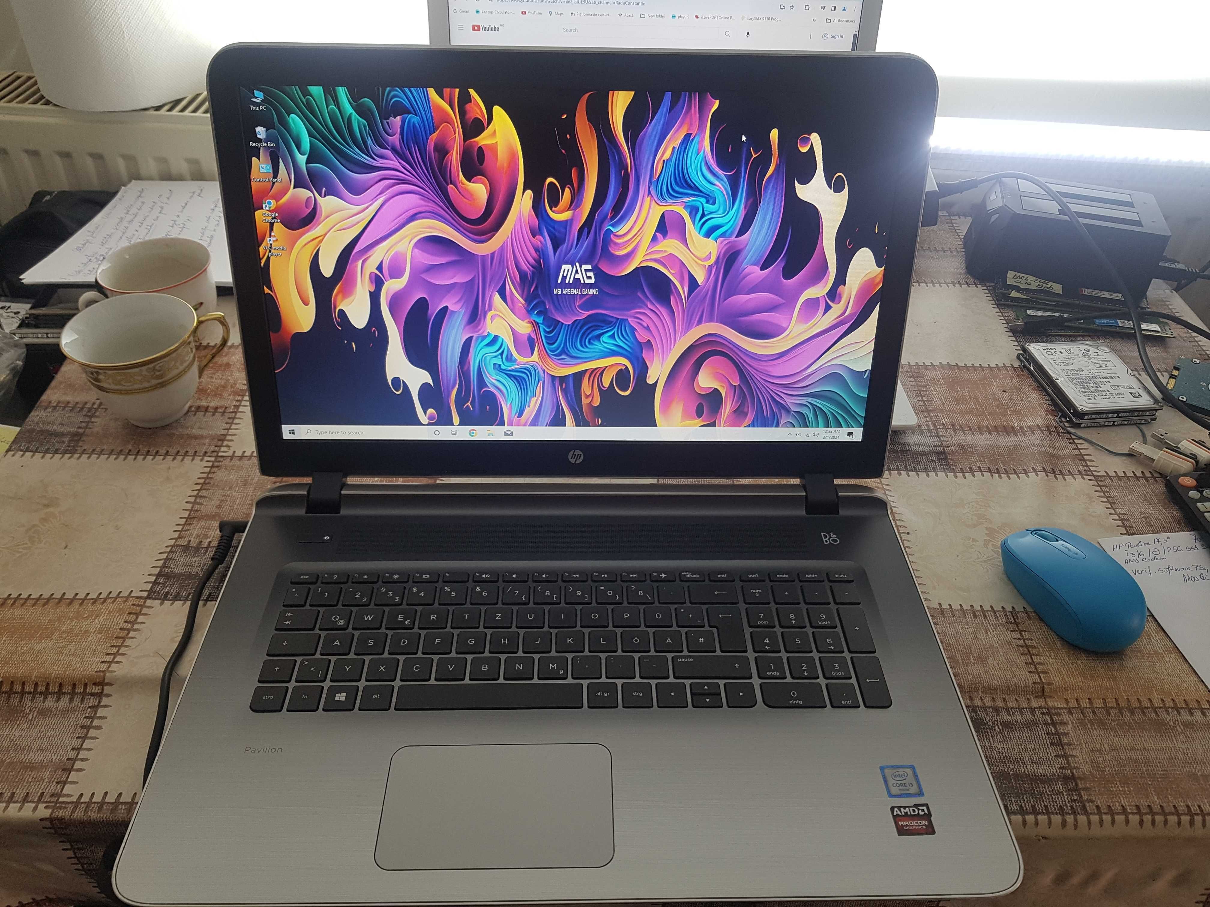 Laptop HP 17,3" FullHD Intel i3/6Th 8 Gb.DDR4 256GB. SSD !