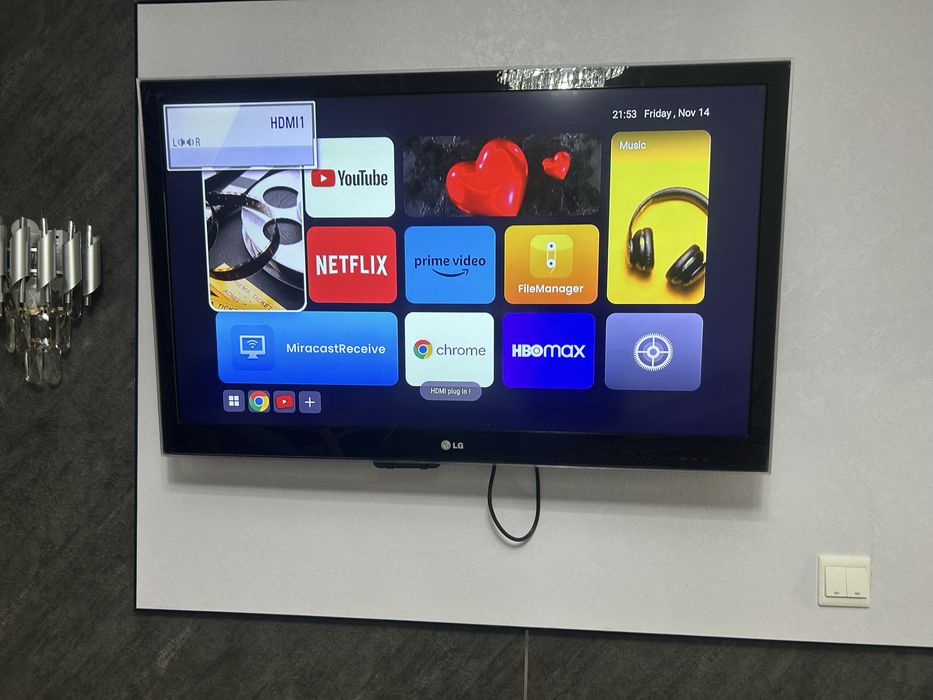 Телевизор с приставкои для вайфаи