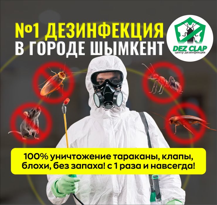 Дезинфекция, Дизинфекция, Шымкент без запаха, тараканы, клапы, қандала
