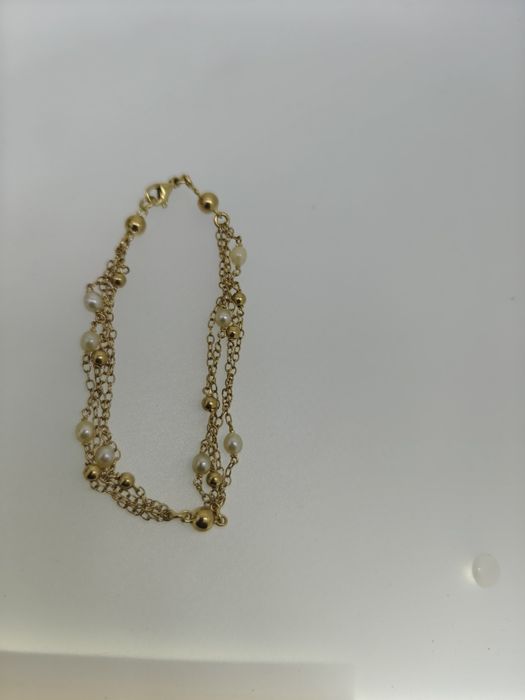 Brățară aur cu perle  18k 6.27gr(r)