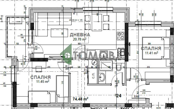 Тристаен апартамент ново строителство в кв. Казански