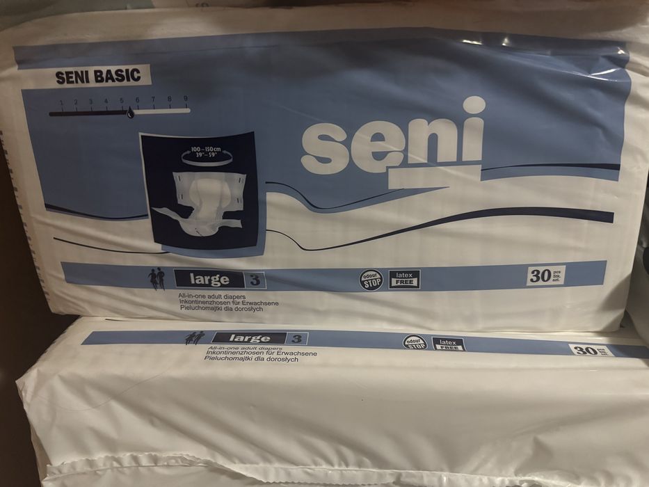 6 pachete Scutece pentru adulți SENI BASIC Large  + CADOU