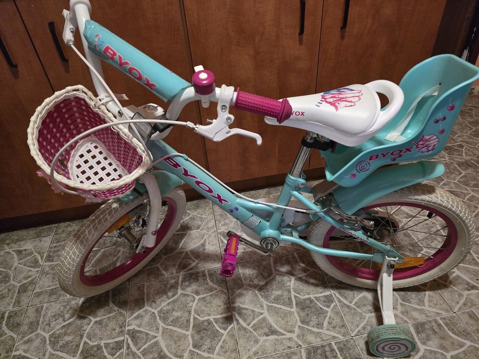 Детско колело BYOX Детски велосипед 16" CUPCAKE МЕНТА