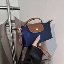 Мини-сумка Longchamp нейлон синий