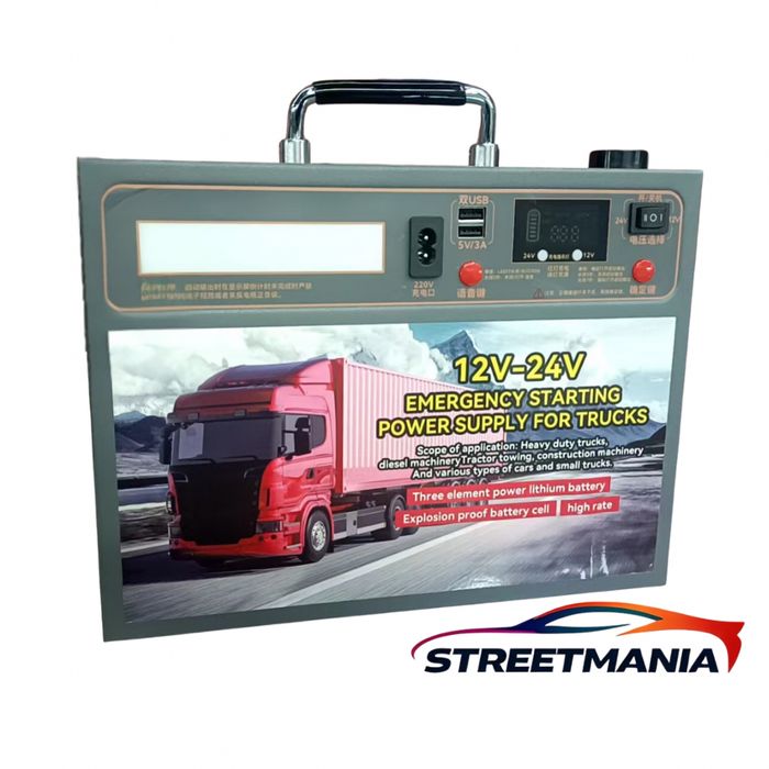 Бустер 12V/24V 45,000mAh – мощен стартер, jump starter, буустер