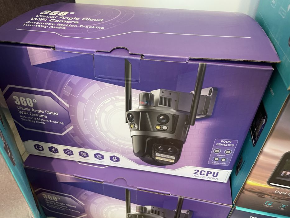 Camera de supraveghere cu panou solar 4G 360 tripla/wifi  10XZOOM
