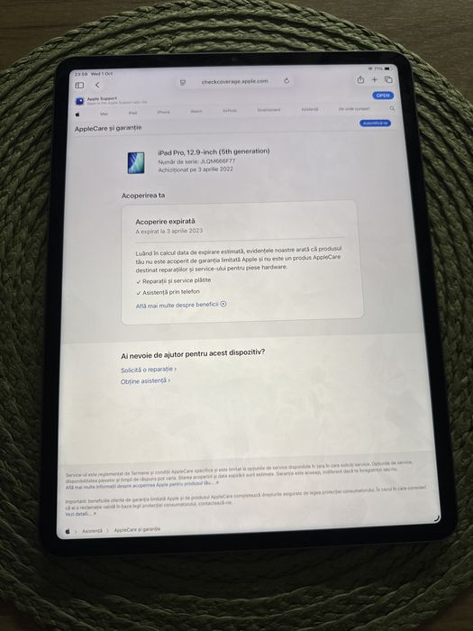 iPad Pro A2378 ~ 12.9 inch ~ M1 a 5a generatie ~Ca noua 20 incarcari