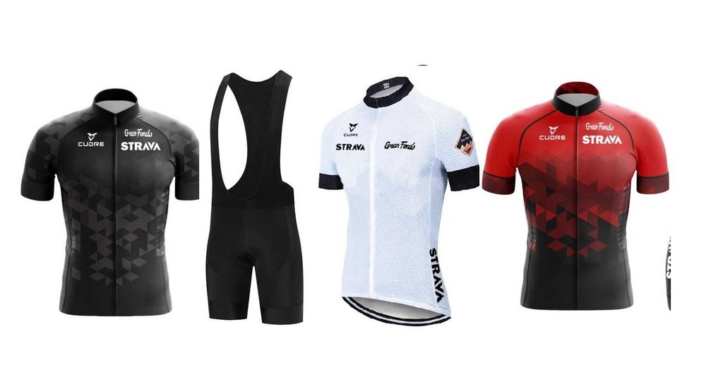Echipament ciclism Strava alb negru sau rosu set NOU pantaloni tricou