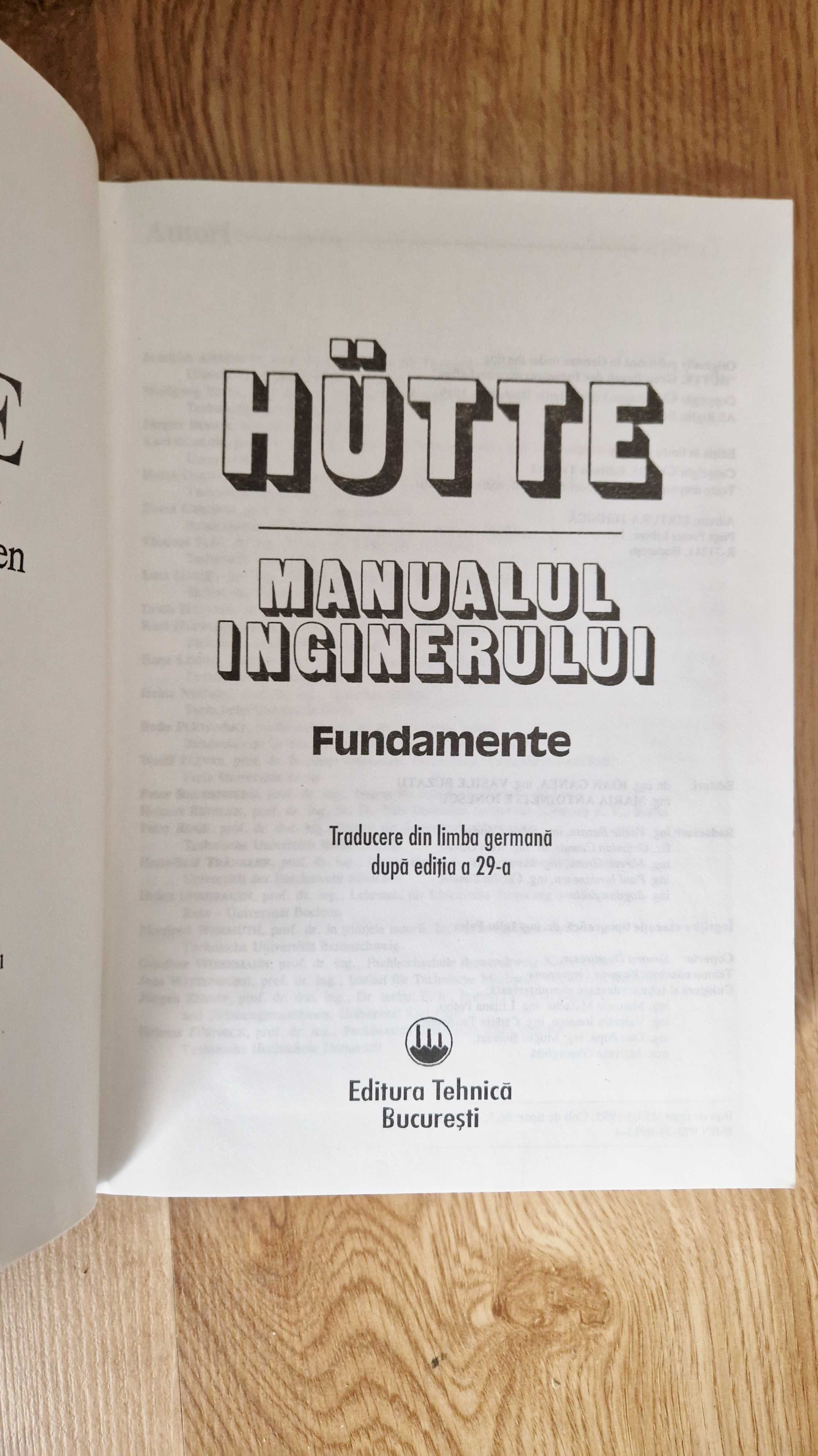 HUTTE MANUALUL INGINERULUI - Fundamente (ed. Tehnica)