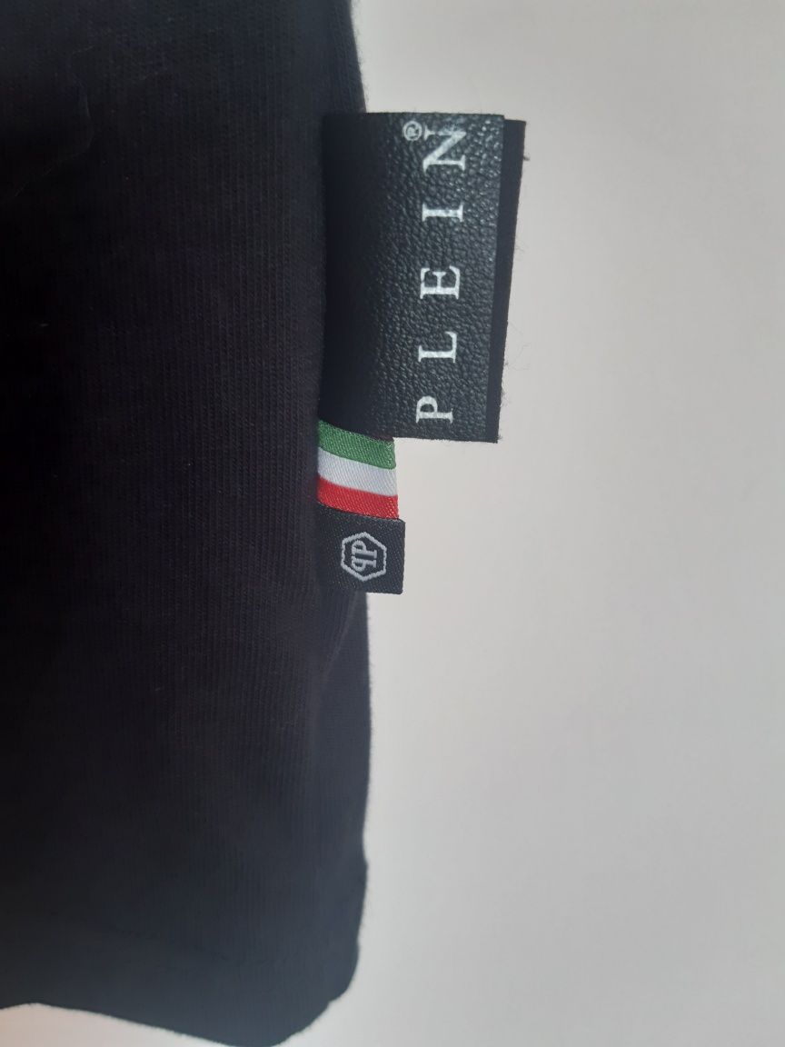 Черна и бяла мъжка тениска Philipp Plein