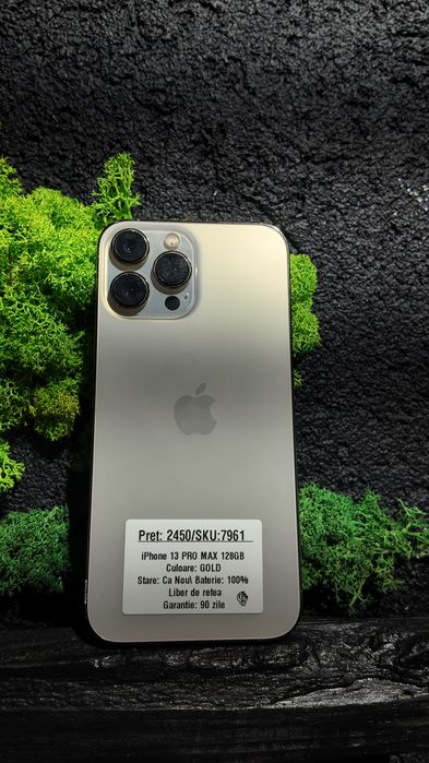 iPhone 13 Pro Max 128gb Gold Neverlocked Bat 100%/Fact+Garantie