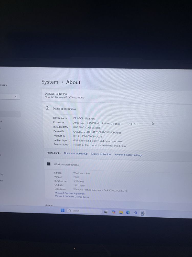 Laptop gaming asus tuf a15