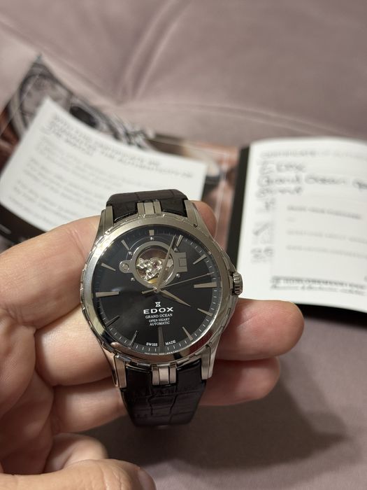 Edox Grand Ocean Open Heart Automatic 85008 cu garantie!