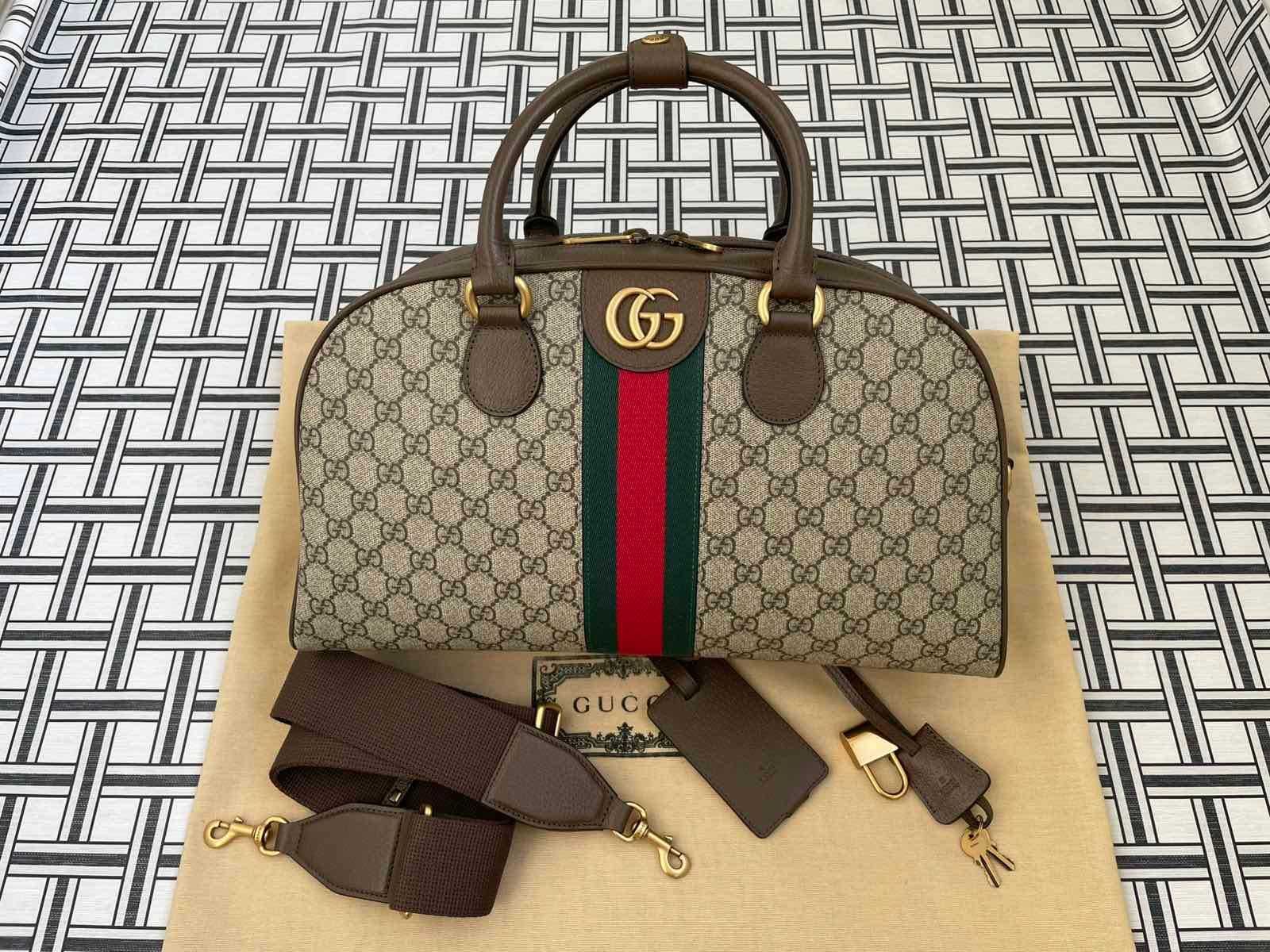GUCCI Оригиналнa Чанта Ophidia Гучи Supreme Canvas Bowling Savoy Bag