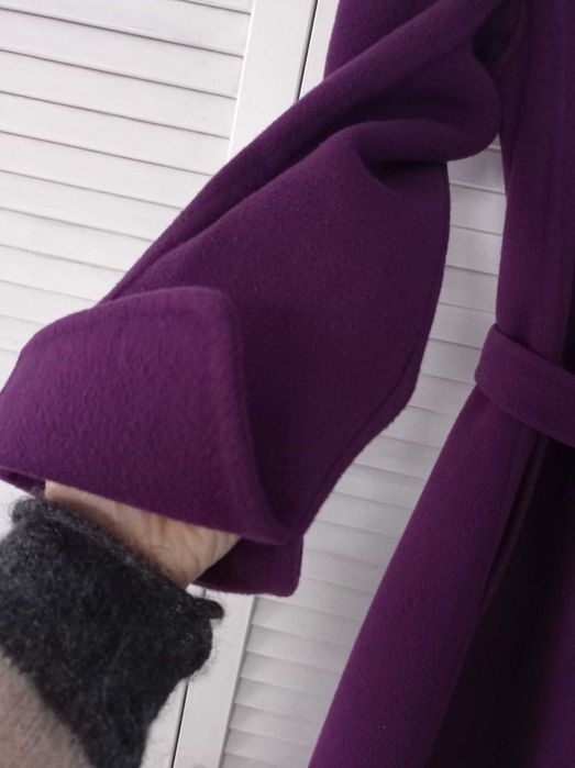 Max Mara Size M-XL Вълна/ ESCADA Size M 100% Вълна Дълго палто