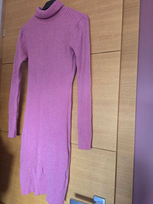 Розова еластична рокля, универсален размер